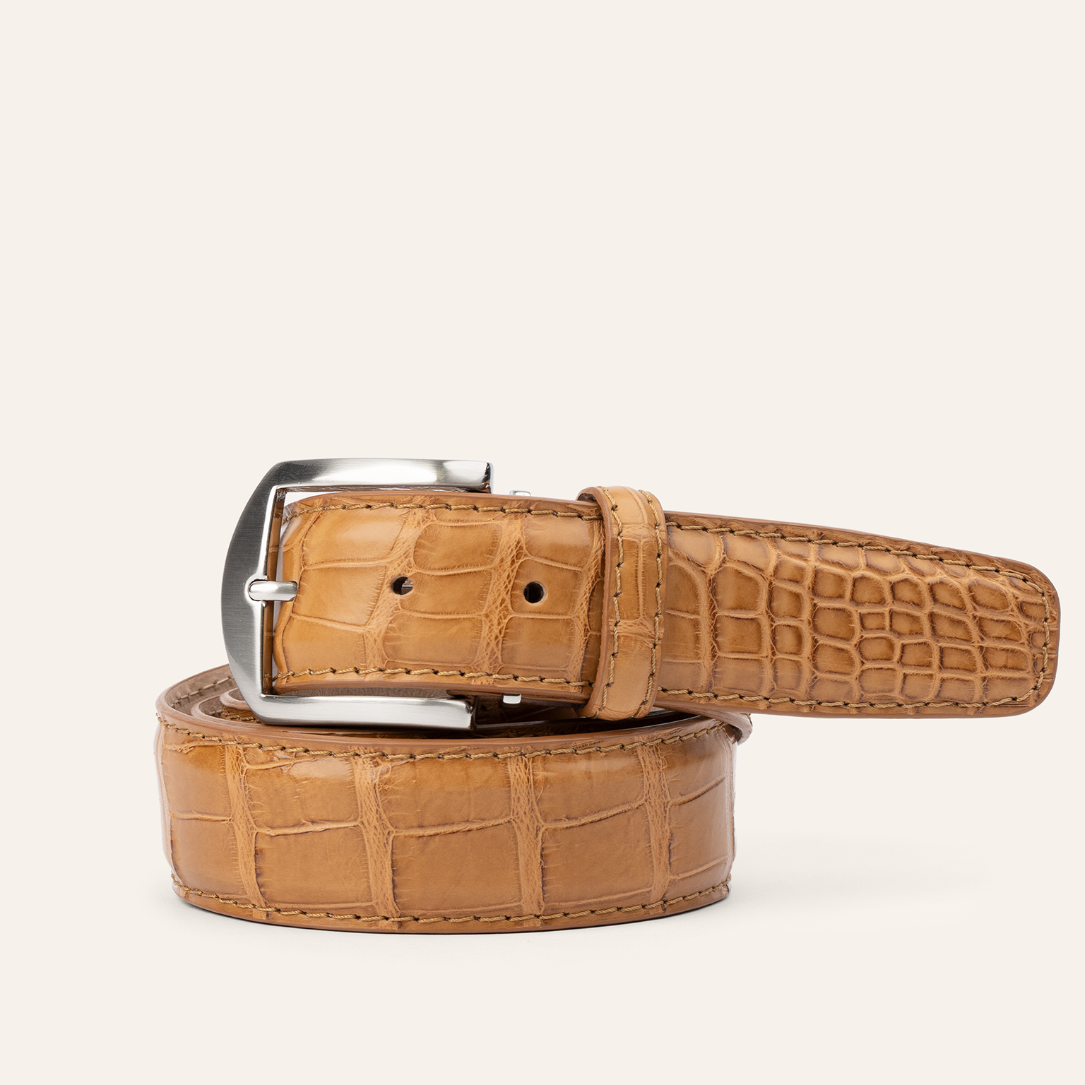 Matte American Alligator - Caramel