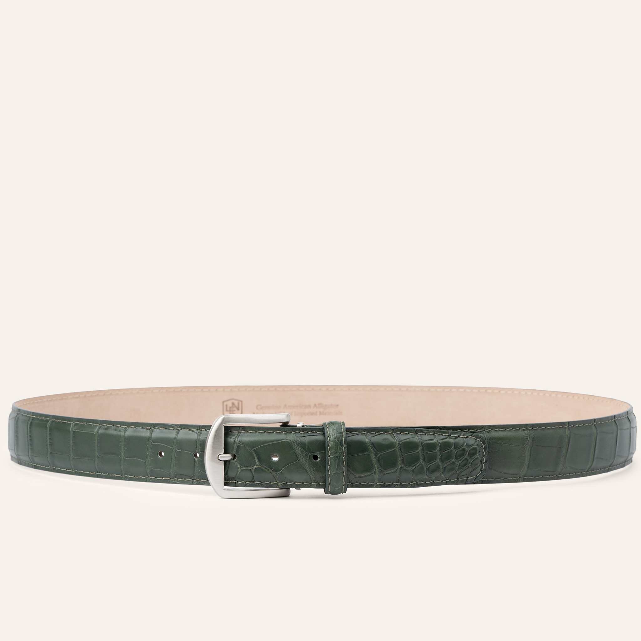 Matte American Alligator - Dark Green