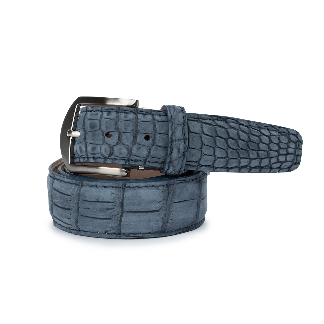Buffed American Alligator - Denim