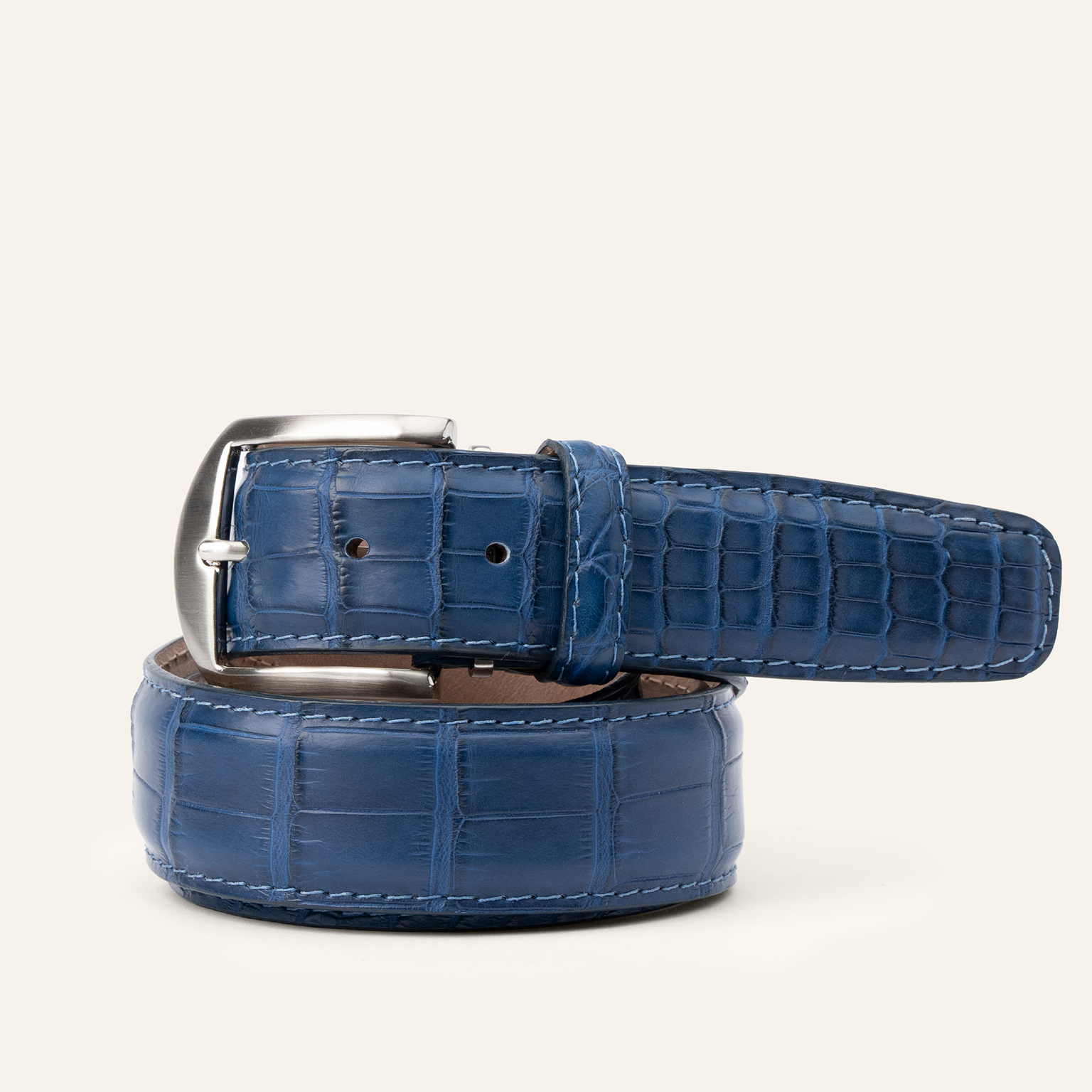 Matte American Alligator - New Blue