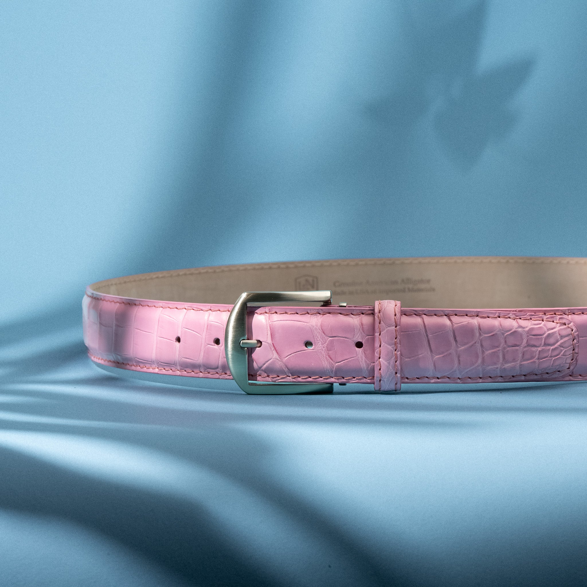 Luxury Pink Alligator Belt – Matte American Style