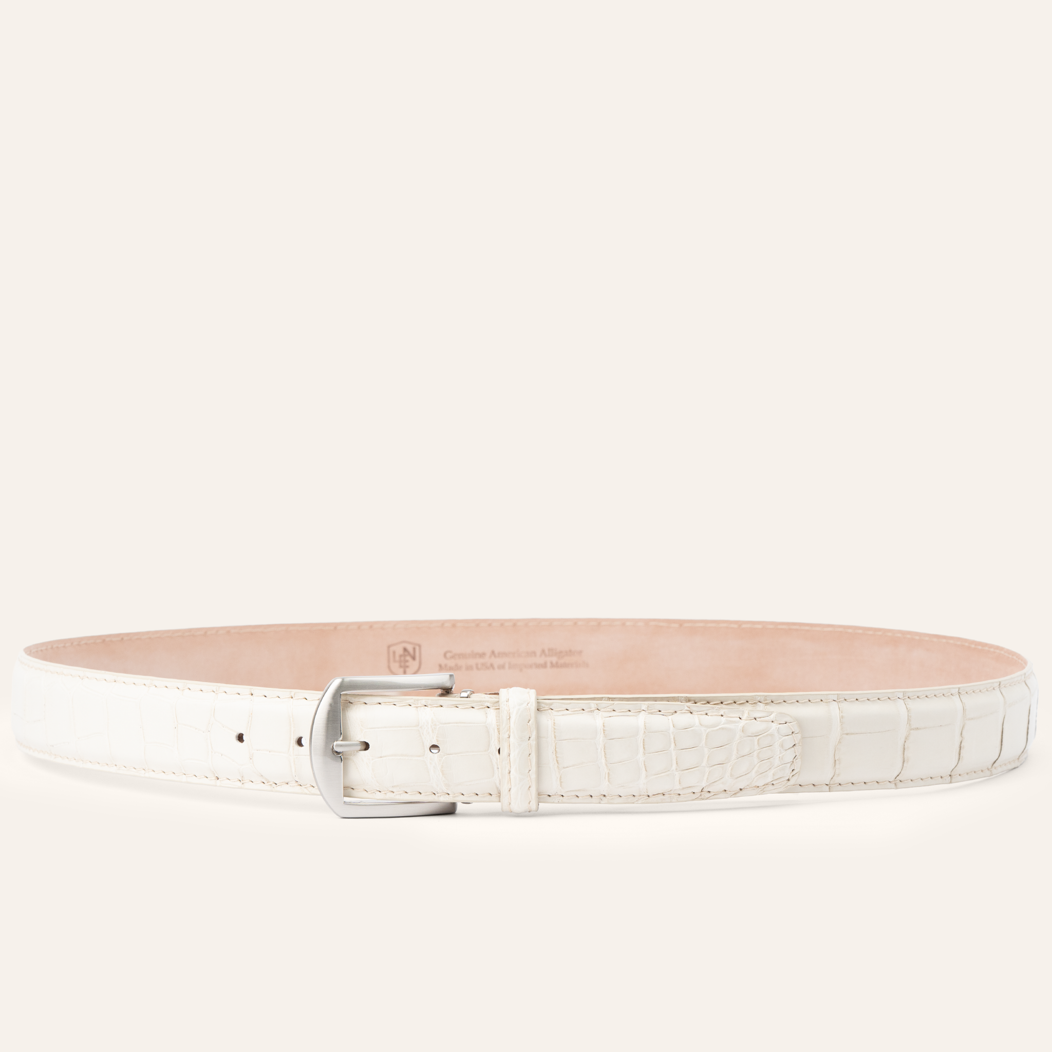 Matte American Alligator - White Smoke