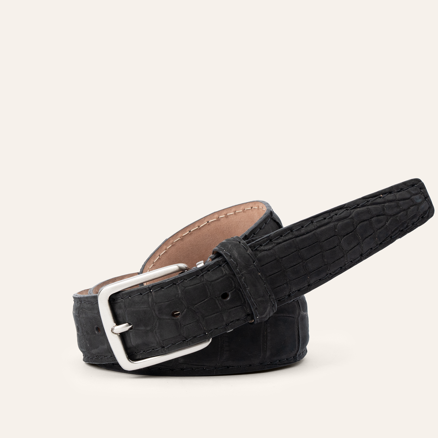 Buffed American Alligator - Black 35mm