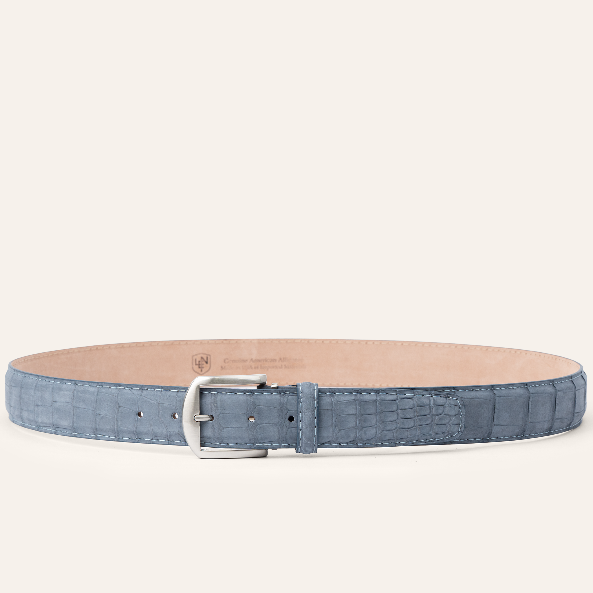 Buffed American Alligator - Denim