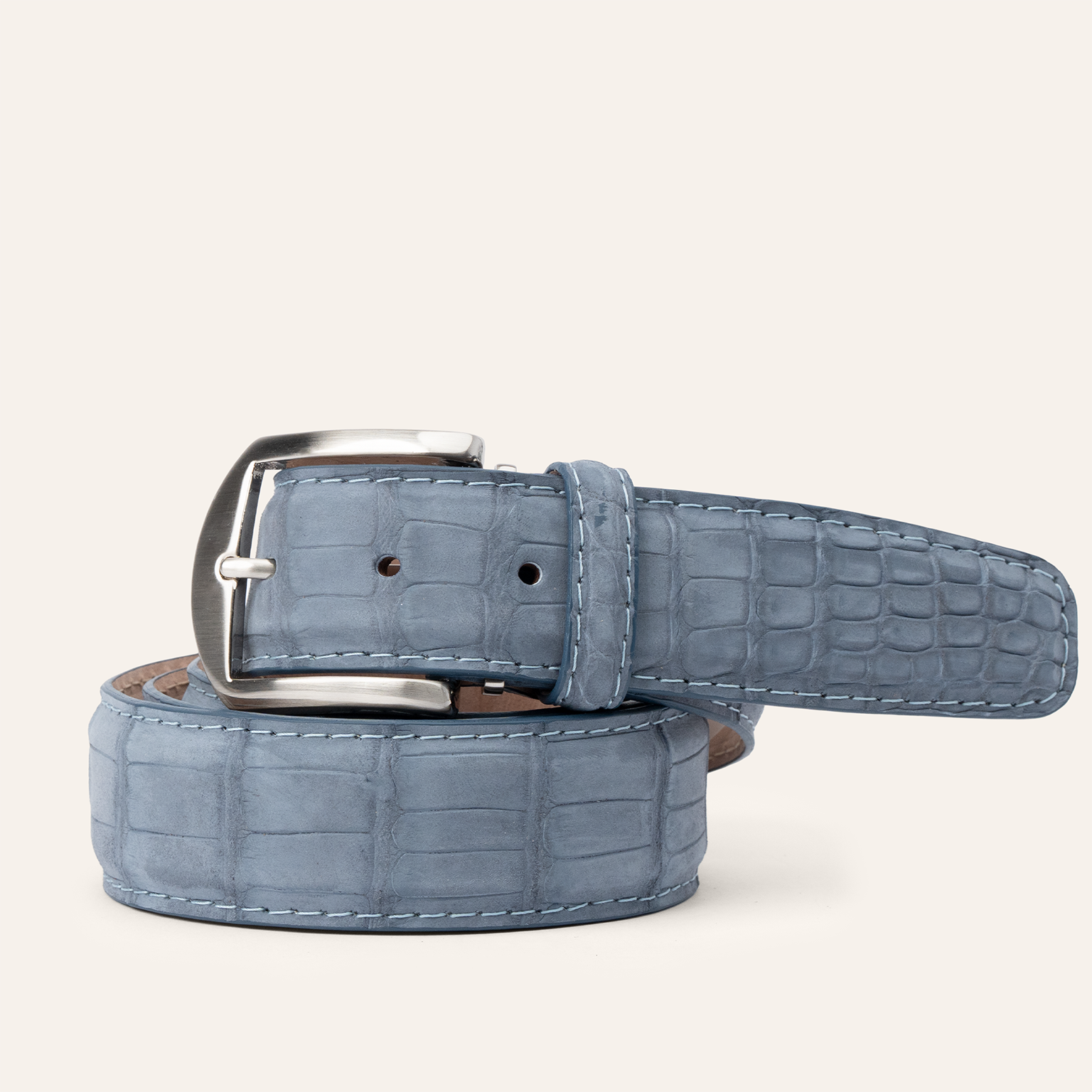 Buffed American Alligator - Denim