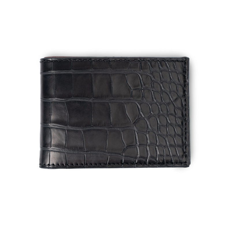 American Alligator Sport Bifold - Black & Oxblood