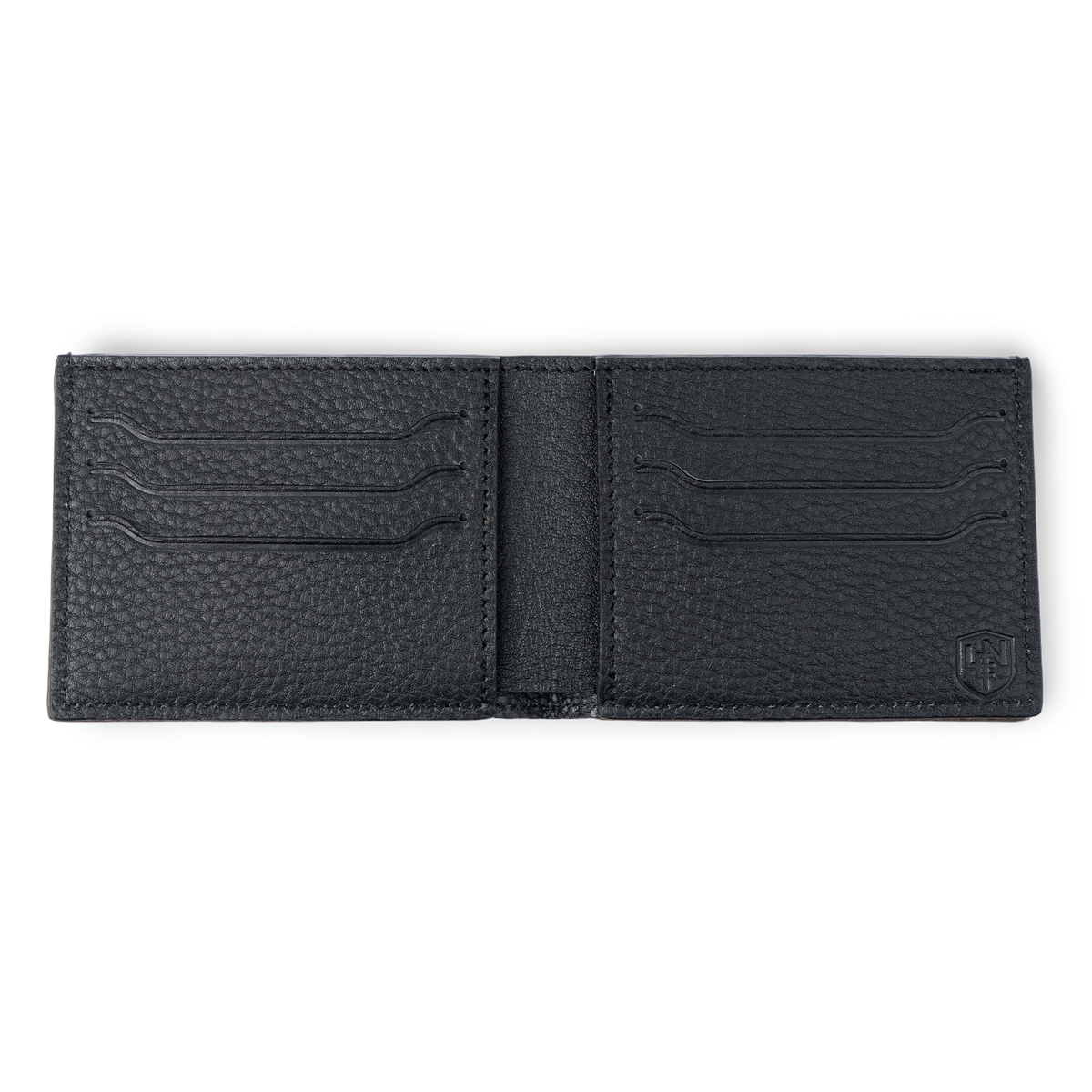French Pebble Grain Deluxe Bifold - Black