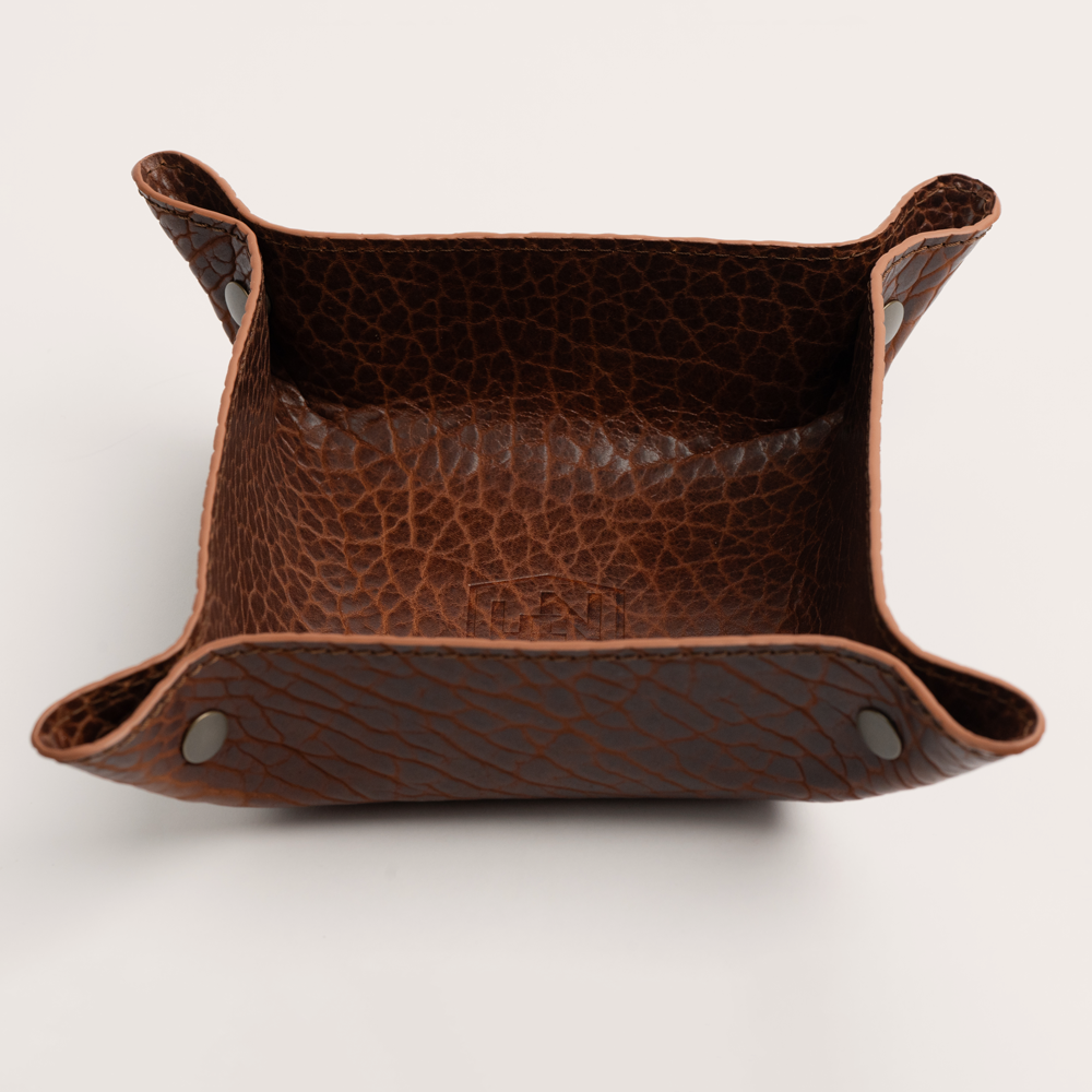 American Bison Key Tray - Cognac