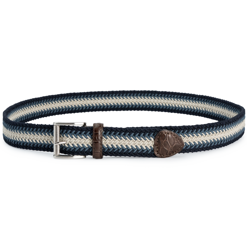 Braided Belts for Men – Stylish Multi-Color Braid Navy