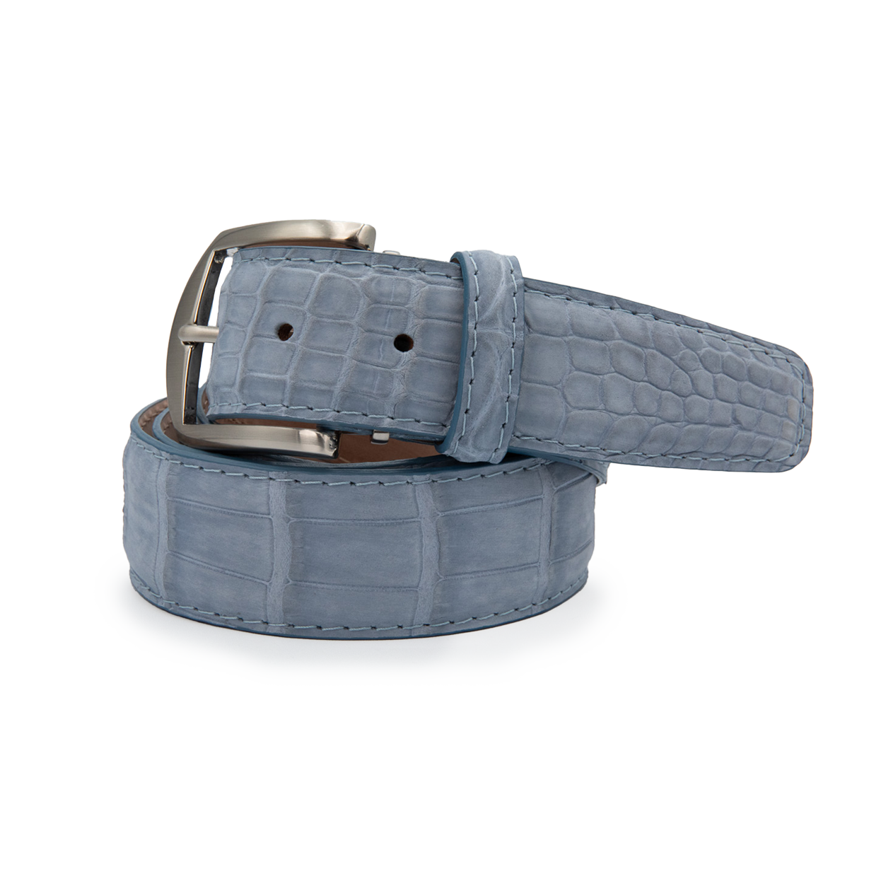 Buffed American Alligator - Denim Blue