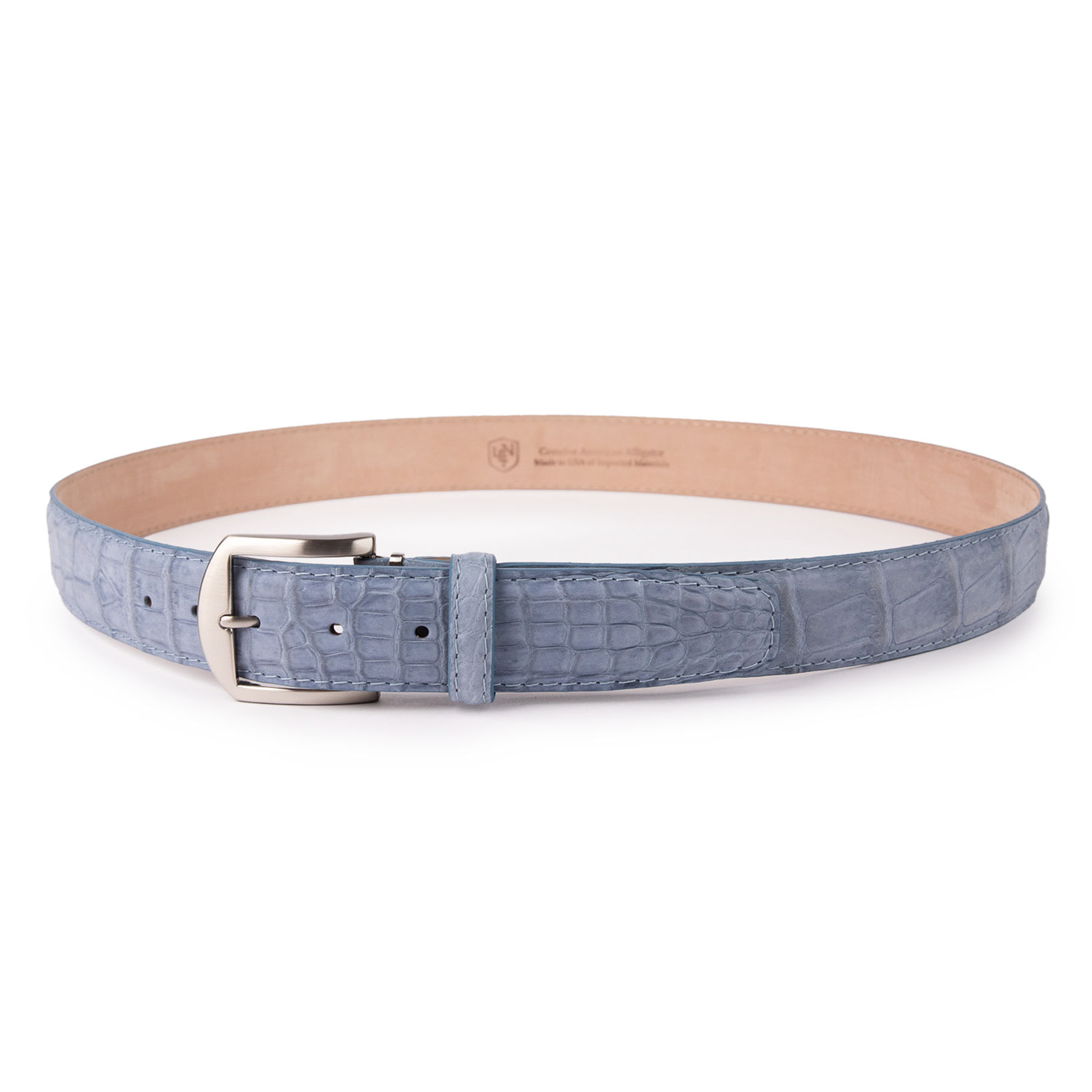 Buffed American Alligator - Denim Blue