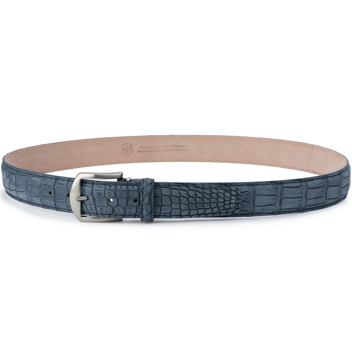 Buffed American Alligator - Denim