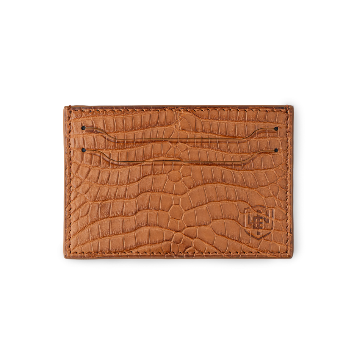 American Alligator Card Case - Cognac