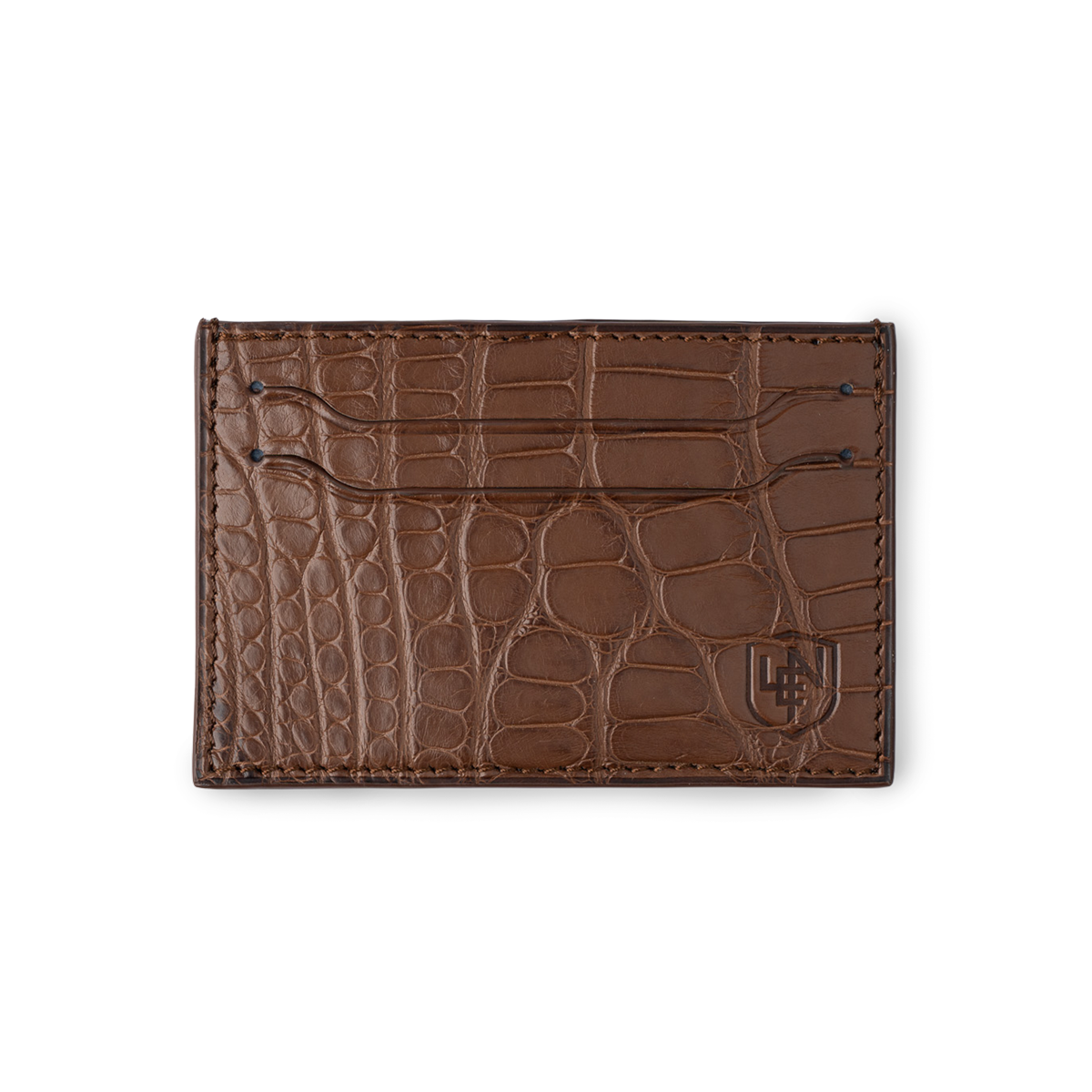 American Alligator Card Case - Tobacco