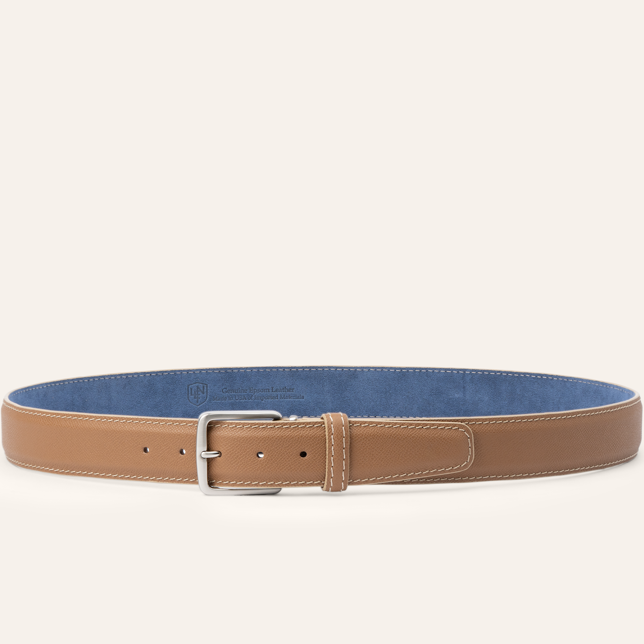 Epsom - Caramel with Blue Jean Alcantara Lining
