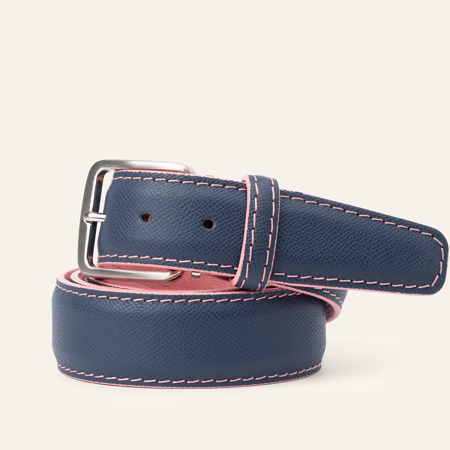 Epsom - Navy with Flamingo Alcantara Lining