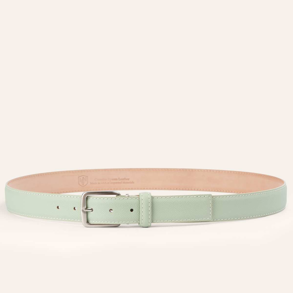 Epsom - Mint with Ivory Stitch