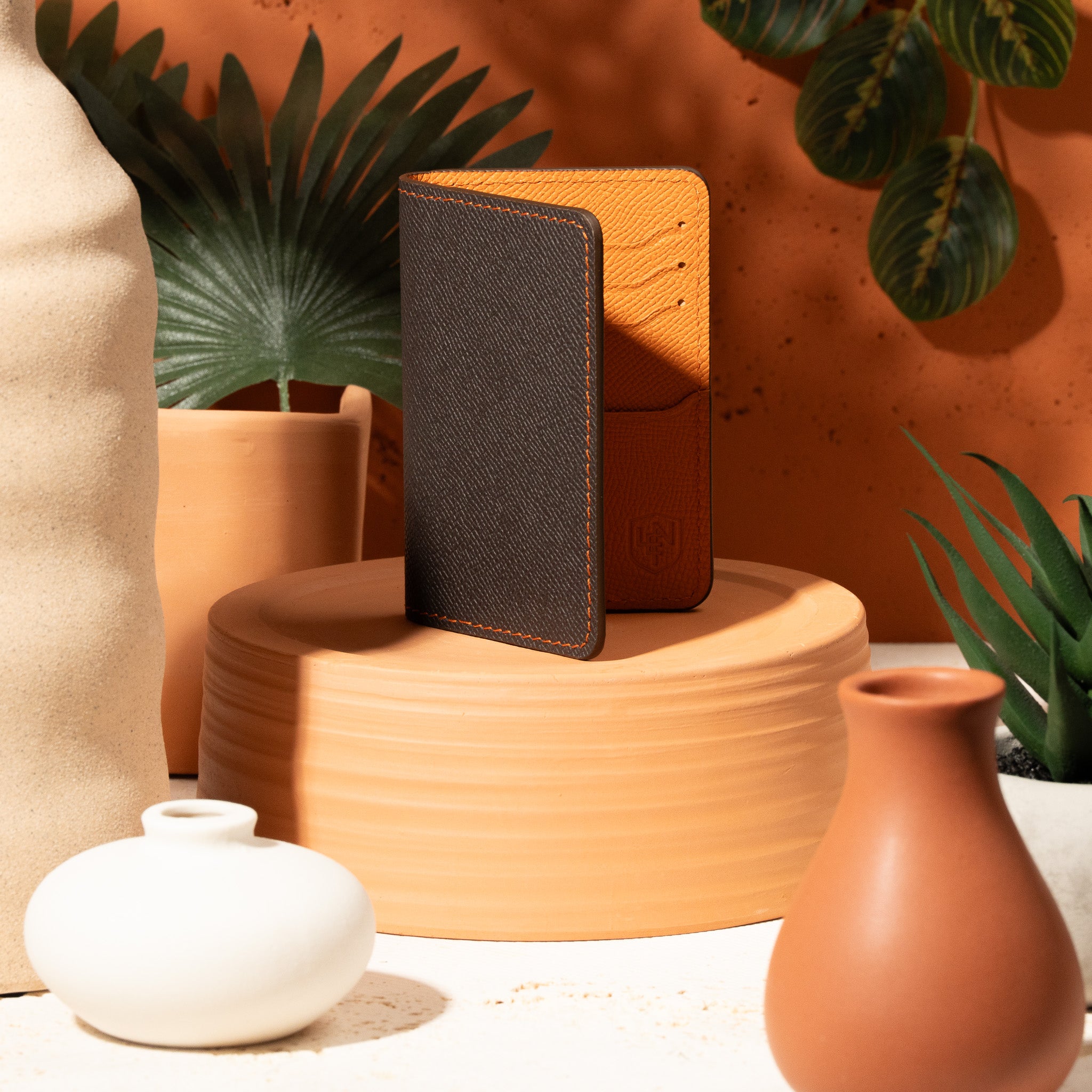 Epsom Leather Sport Organizer - Chocolate/Orange