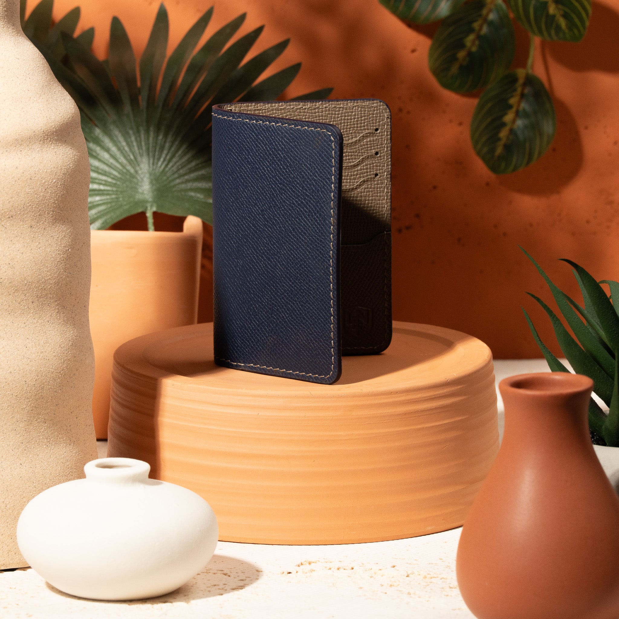 Epsom Leather Sport Organizer - Navy/Etoupe
