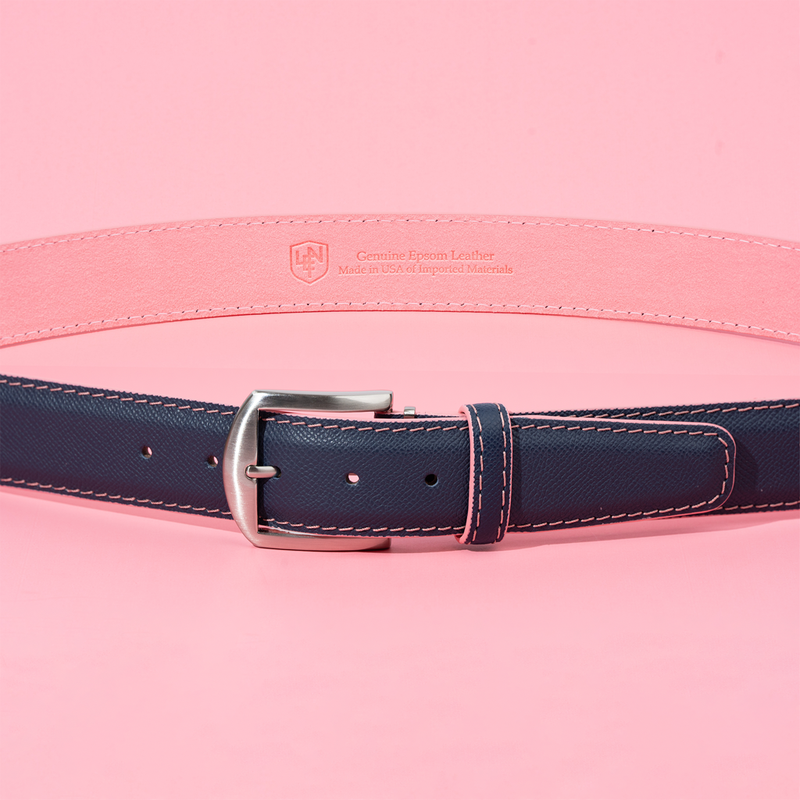 Epsom - Navy with Flamingo Alcantara Lining