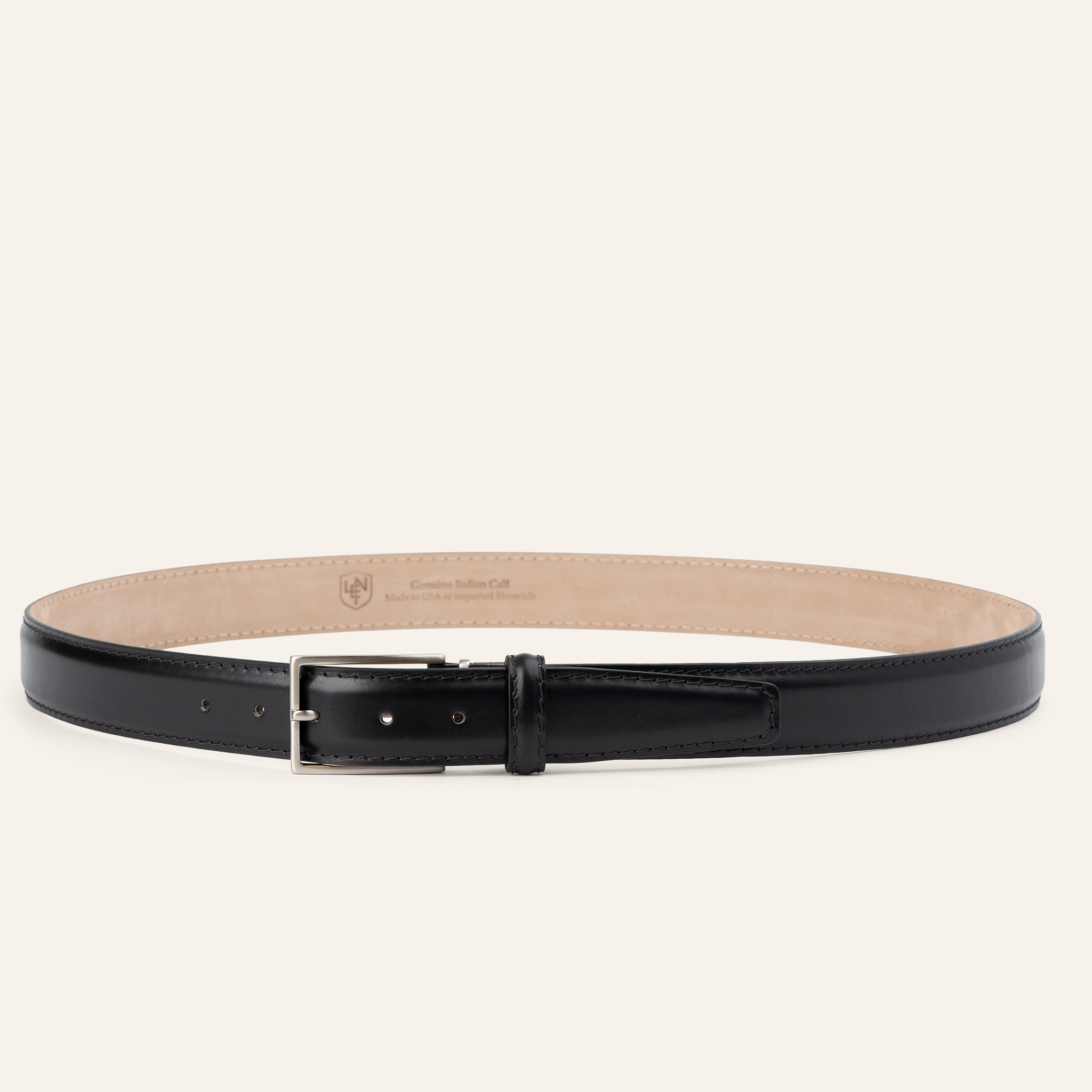 Italian Calf - Black w/ Black Stitching