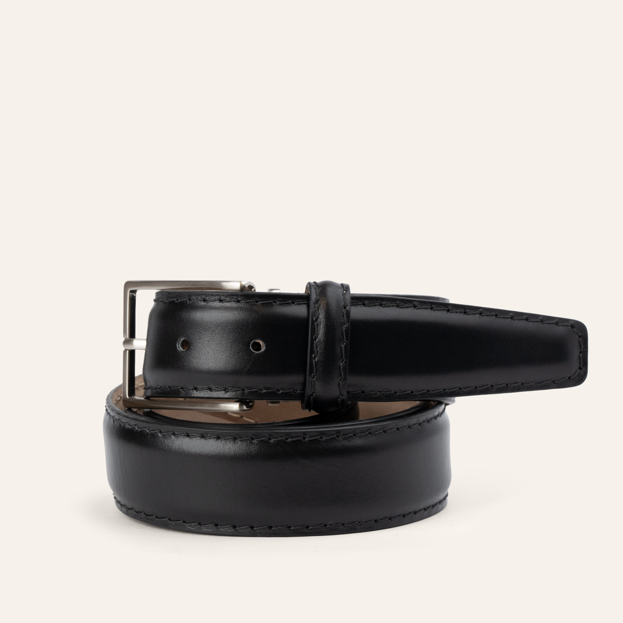 Italian Calf - Black w/ Black Stitching