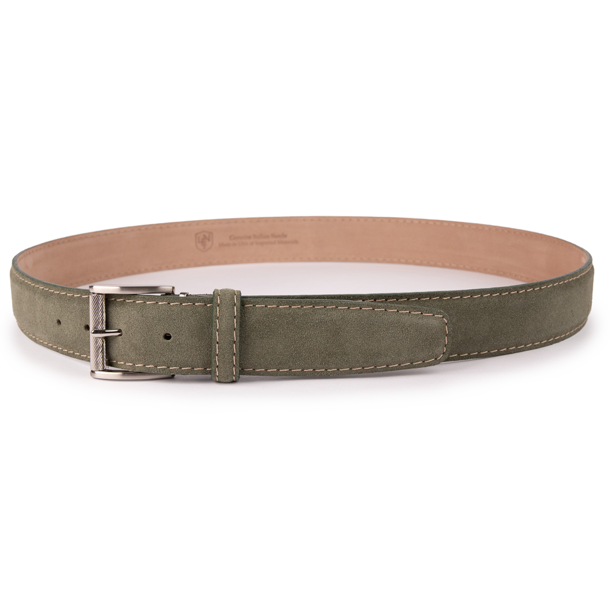 Italian Suede-Olive with Vegetable Stitching