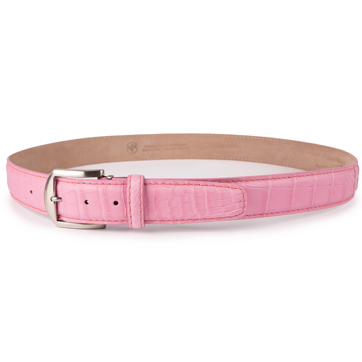 Luxury Pink Alligator Belt – Matte American Style
