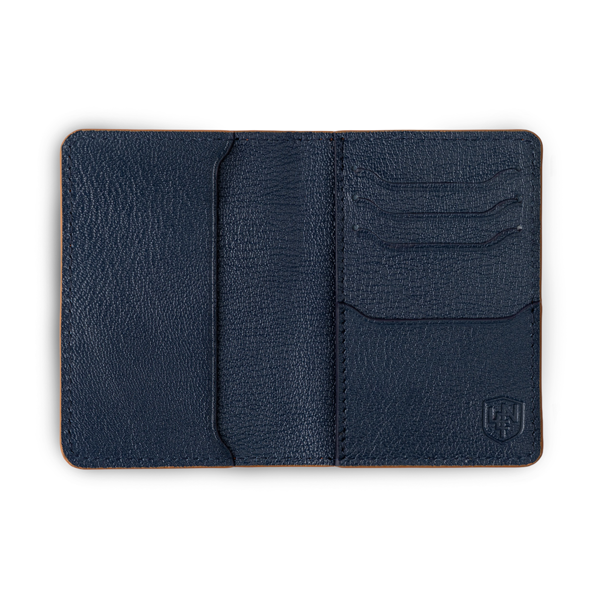 American Alligator Sport Organizer - Cognac & Navy