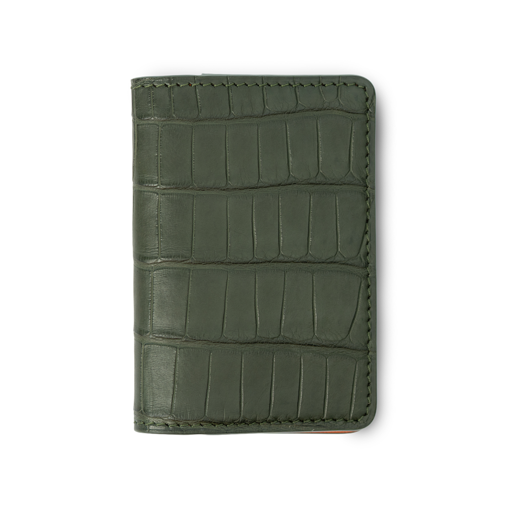 American Alligator Sport Organizer - Olive & Orange