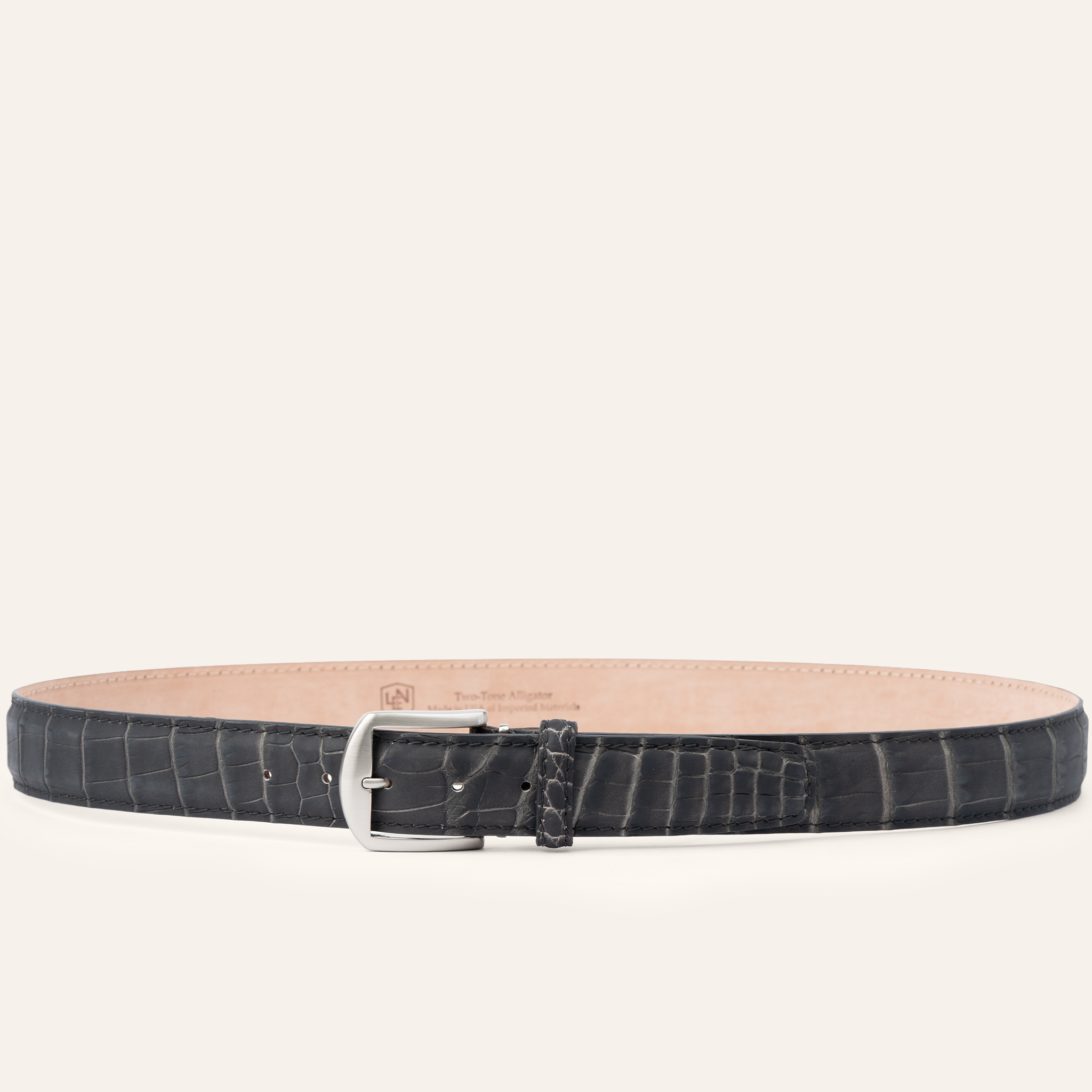 Ultra-Matte Two-Tone American Alligator - Black & Grey