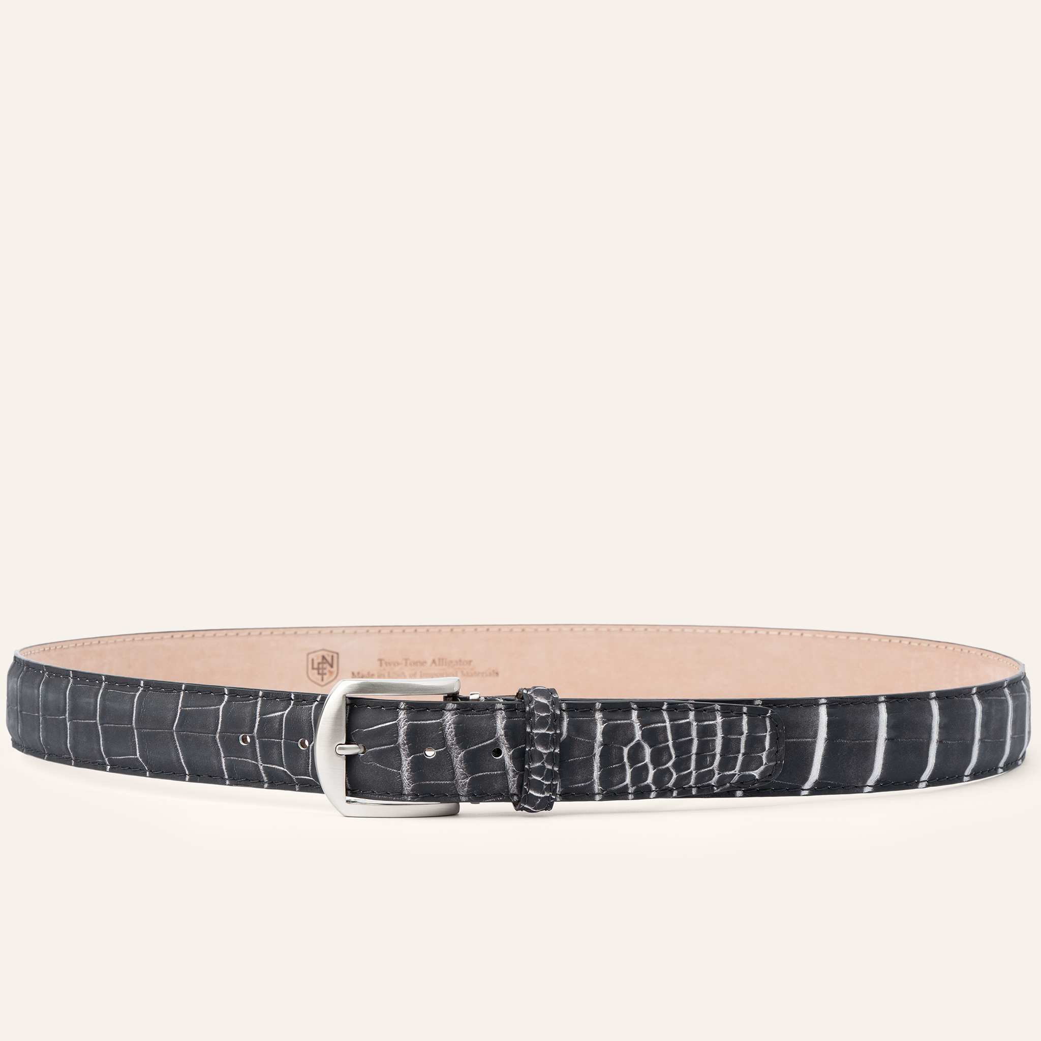 Ultra-Matte Two-Tone American Alligator - Black & White