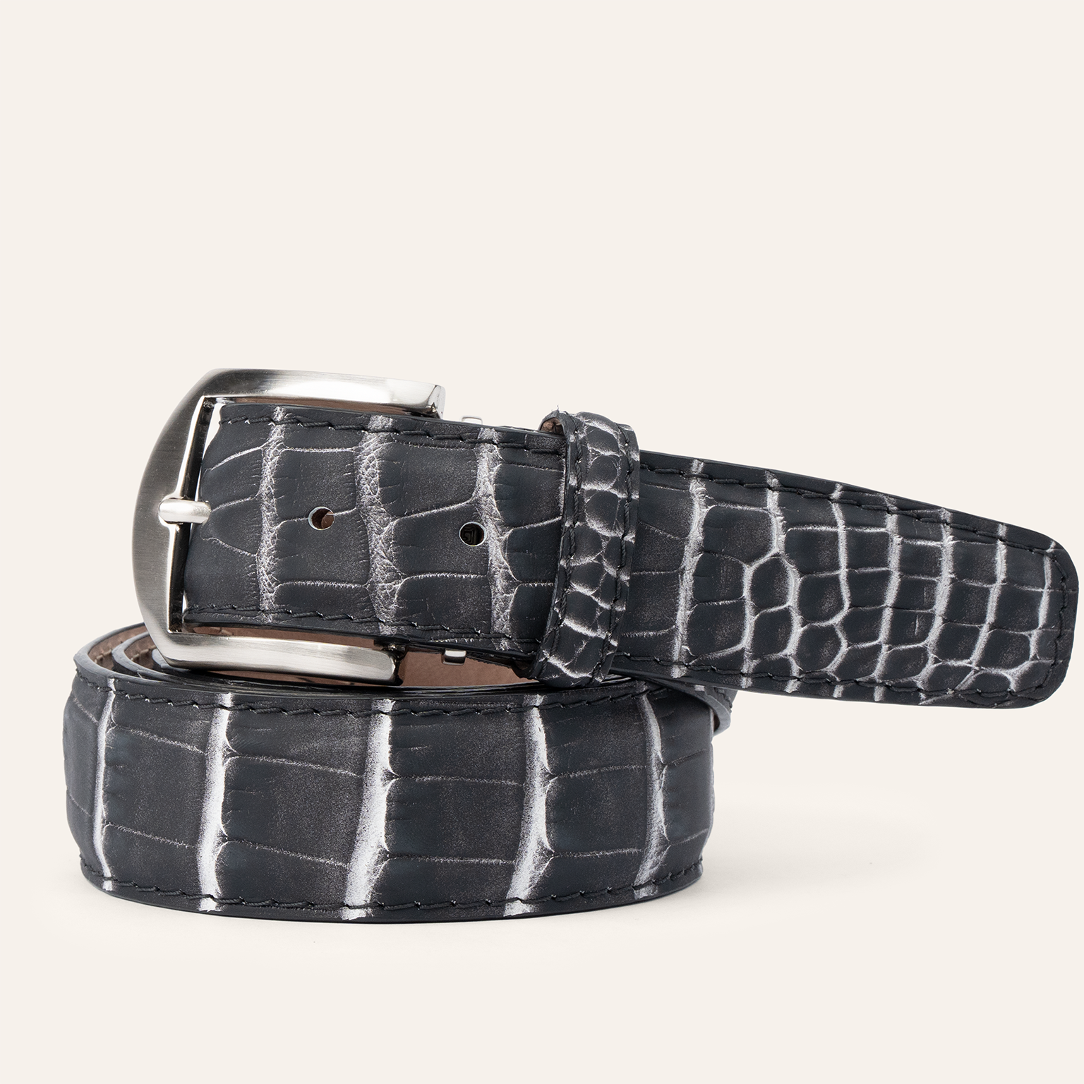 Ultra-Matte Two-Tone American Alligator - Black & White