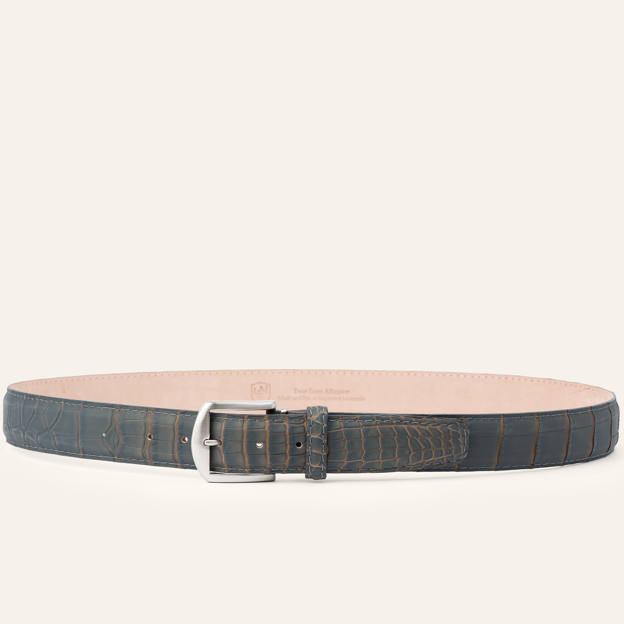 Ultra-Matte Two-Tone Alligator- Charcoal & Mink