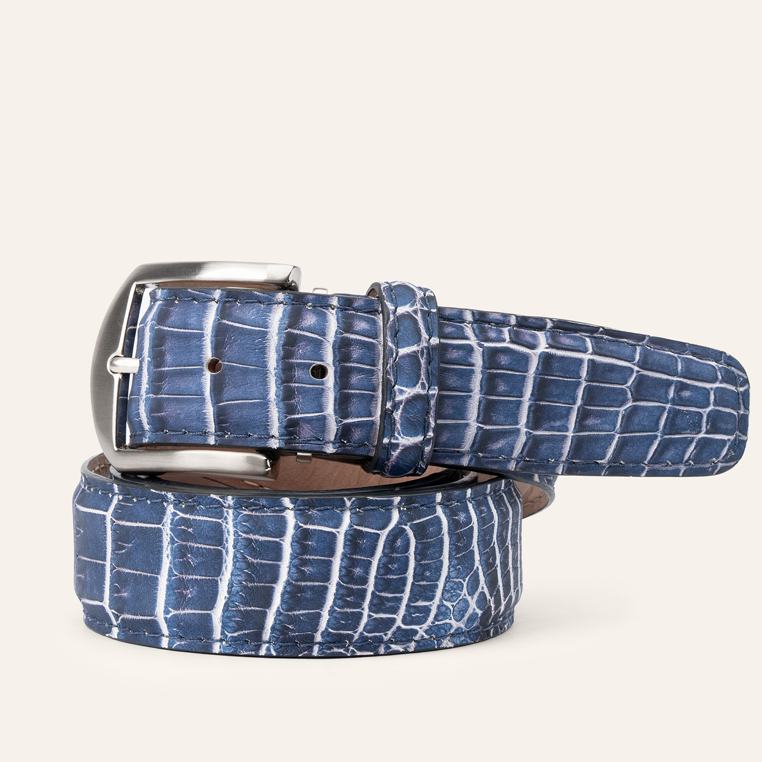 Ultra-Matte Two-Tone American Alligator - Ink & White
