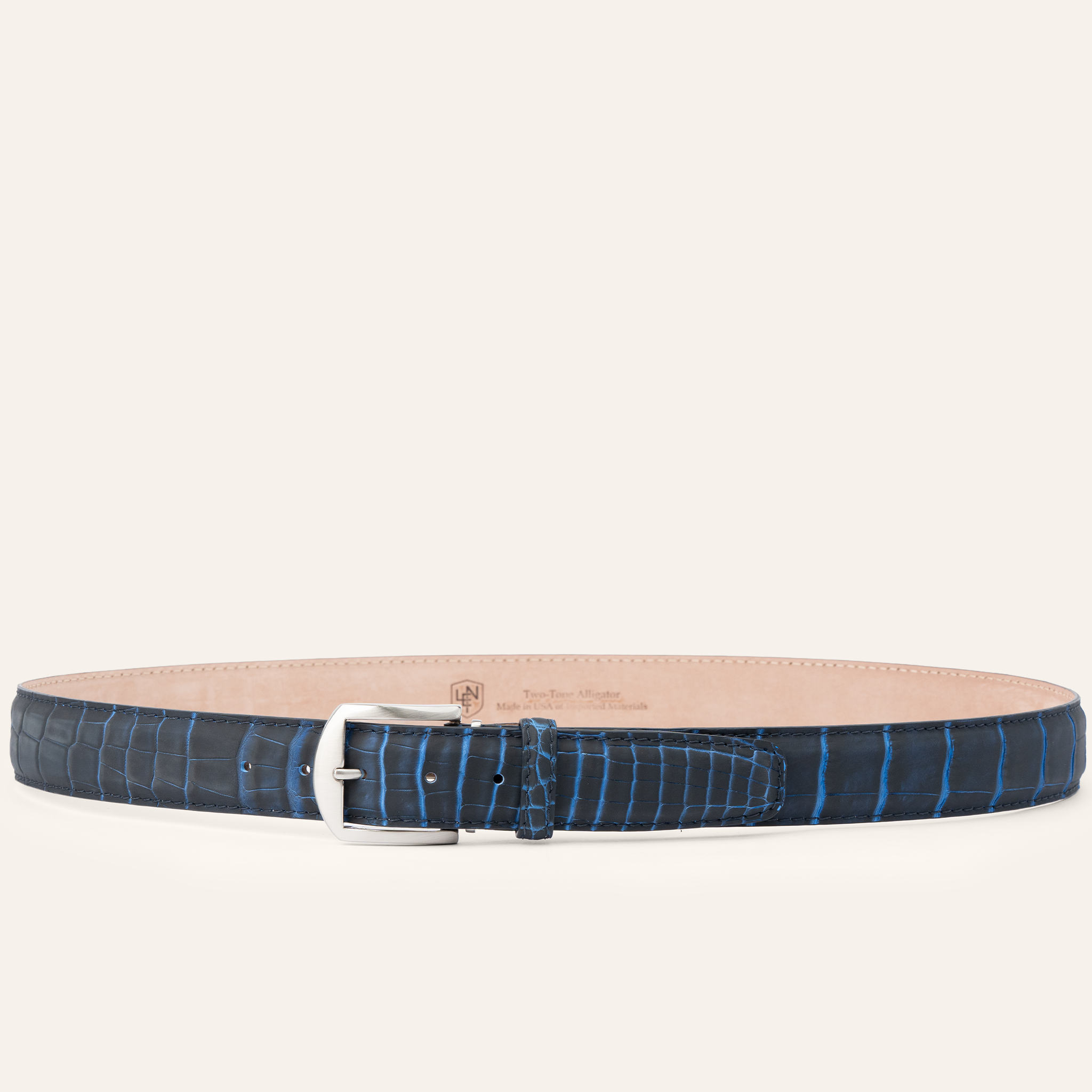 Ultra-Matte Two-Tone American Alligator - Navy & Sapphire Blue