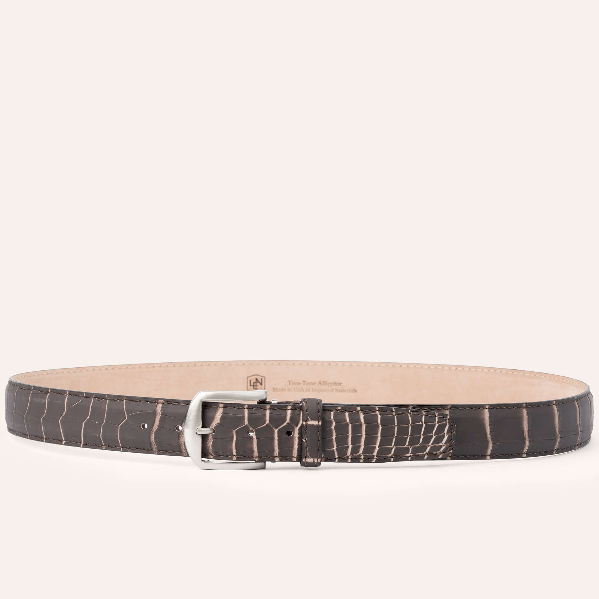 Ultra-Matte Two-Tone American Alligator - Whiskey & Beige