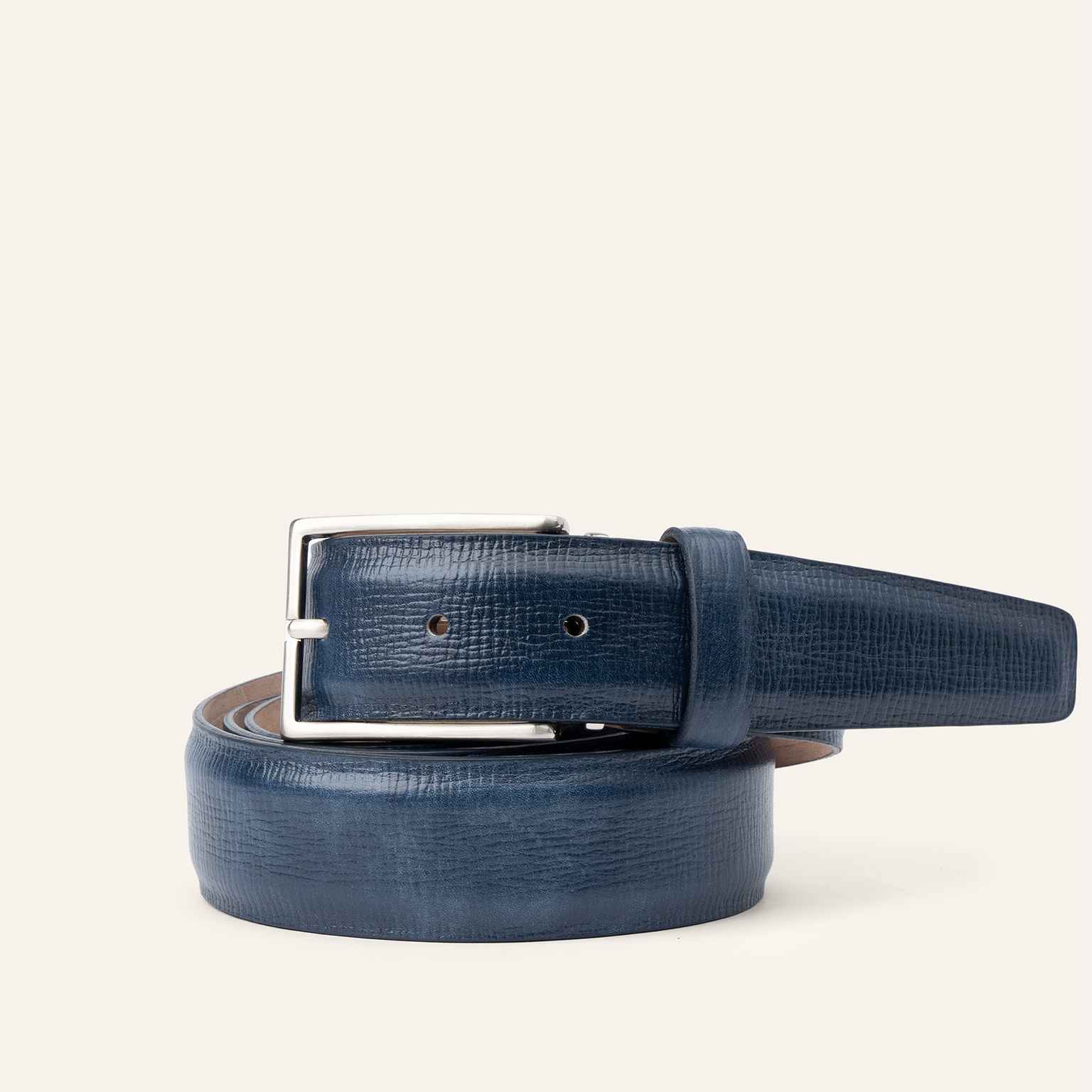 Italian Textured Calf 35mm - Denim