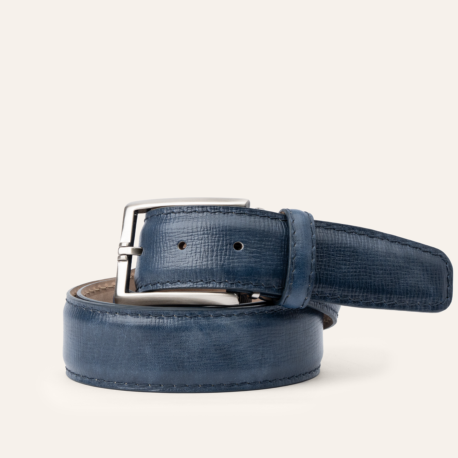 Italian Textured Calf 40mm - Denim