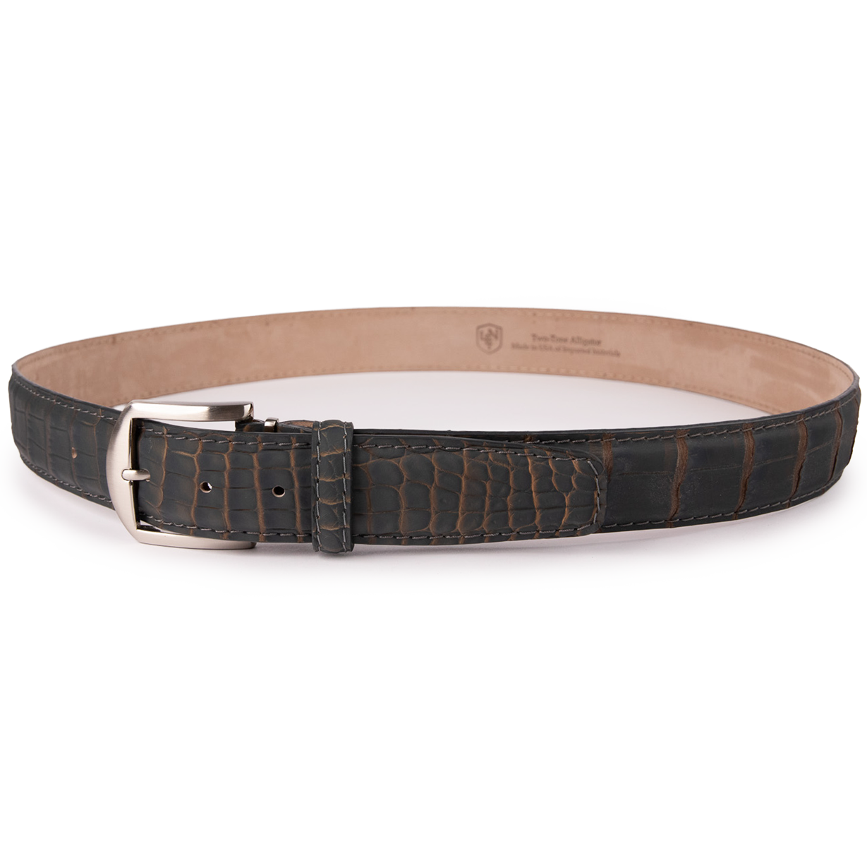 Ultra-Matte Two-Tone Alligator- Charcoal & Mink